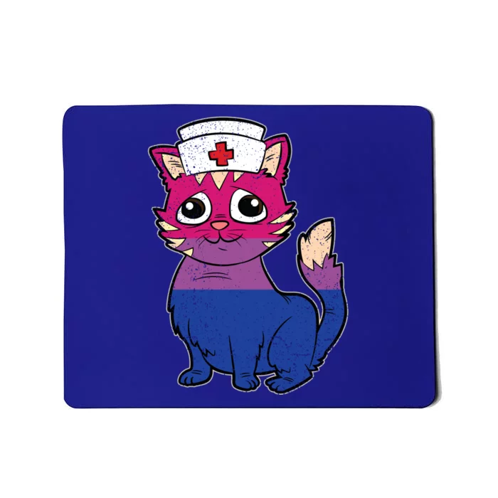 Bisexual Cat Lgbtq Retro Pride Kitten Rn Nursing Nurse Gift Mousepad