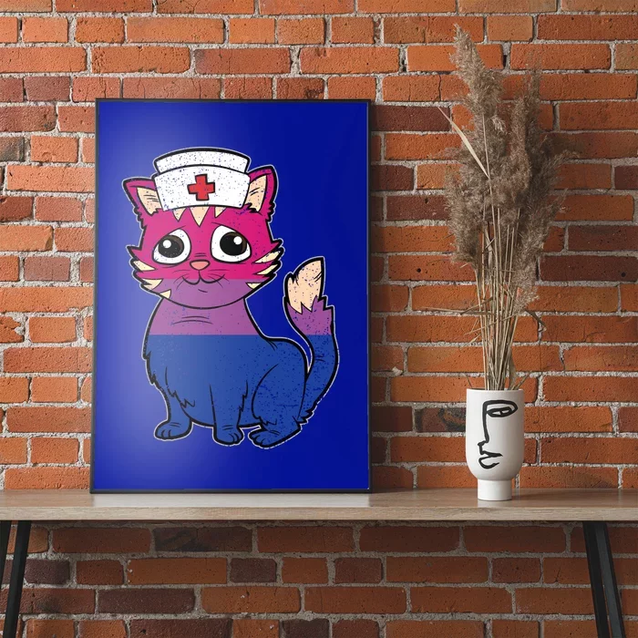 Bisexual Cat Lgbtq Retro Pride Kitten Rn Nursing Nurse Gift Poster