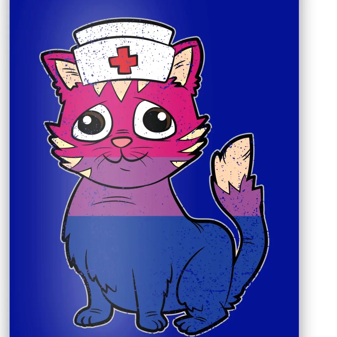 Bisexual Cat Lgbtq Retro Pride Kitten Rn Nursing Nurse Gift Poster