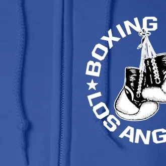 Boxing Club Los Angeles Gloves Graphic Boxing Lover Gift Full Zip Hoodie