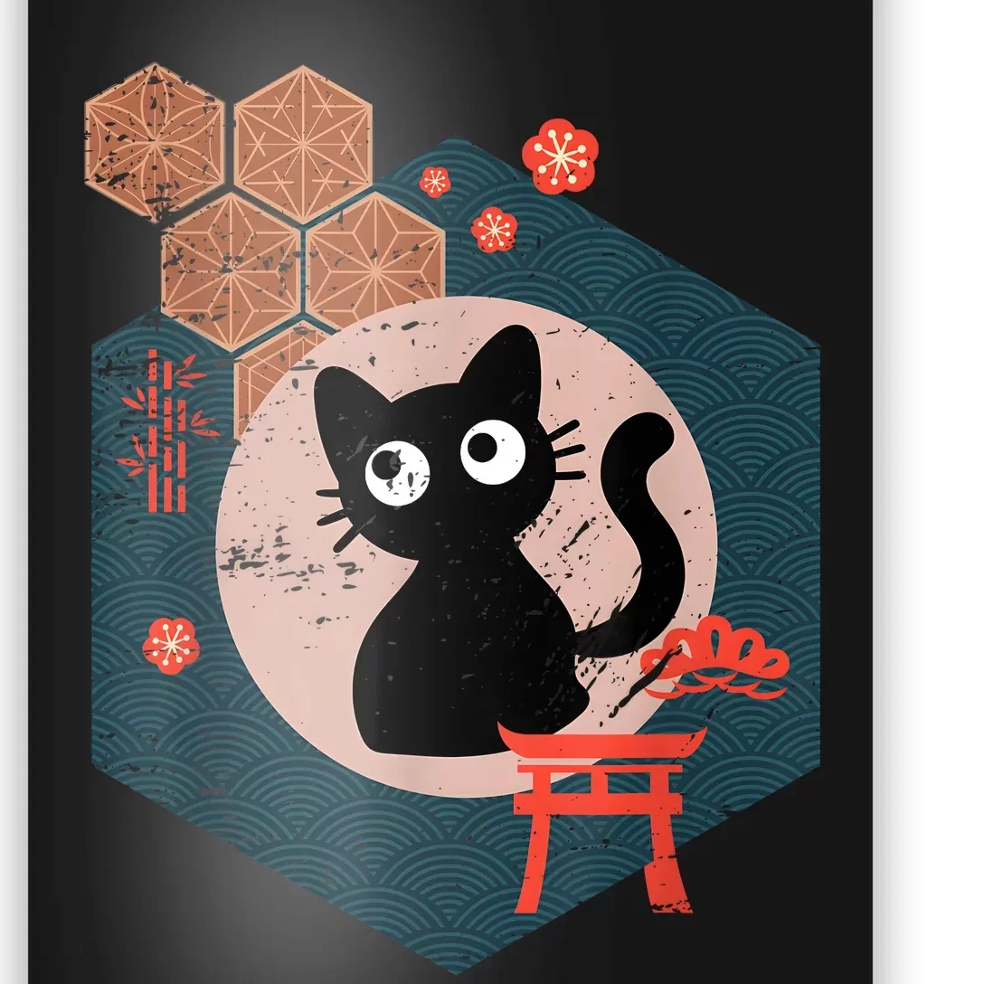 Black Cat Lover Japanese Kitten Anime Tokyo Otaku Lifestyle Poster