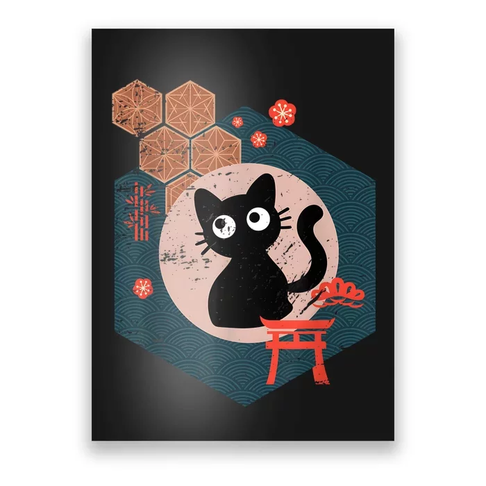 Black Cat Lover Japanese Kitten Anime Tokyo Otaku Lifestyle Poster