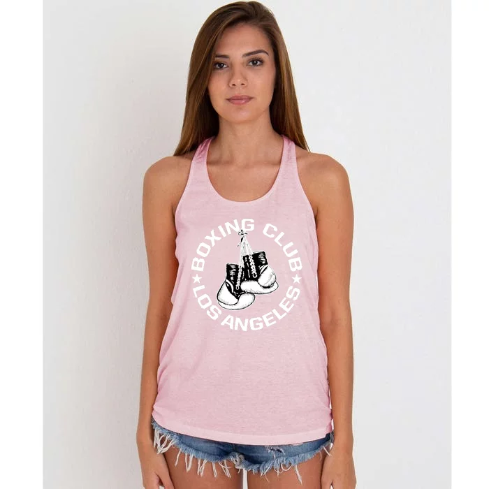 Boxing Club Los Angeles Gloves Graphic Boxing Lover Gift Women's Knotted Racerback Tank