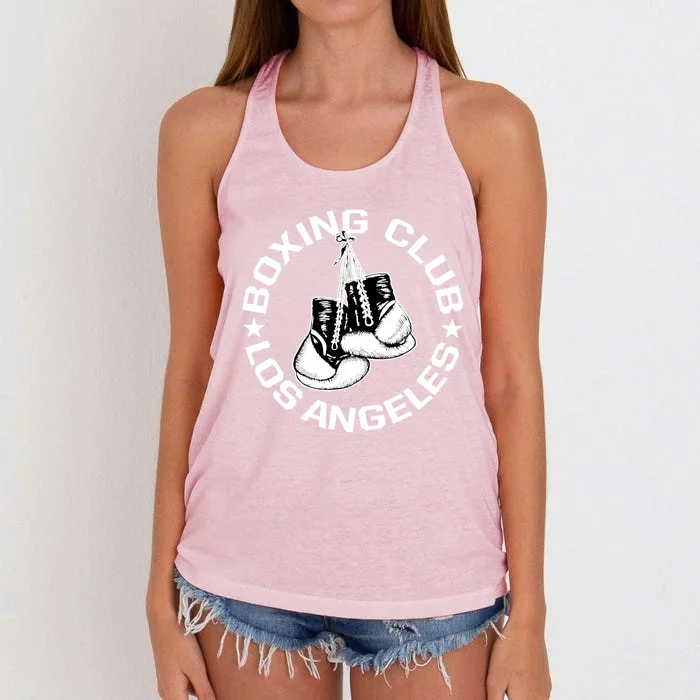 Boxing Club Los Angeles Gloves Graphic Boxing Lover Gift Women's Knotted Racerback Tank