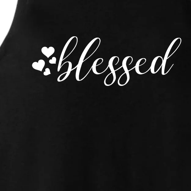 Blessed Cute Love Hearts Ladies Tri-Blend Wicking Tank