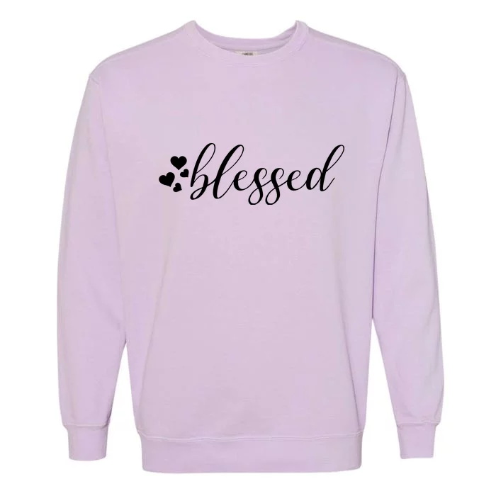 Blessed Cute Love Hearts Garment-Dyed Sweatshirt