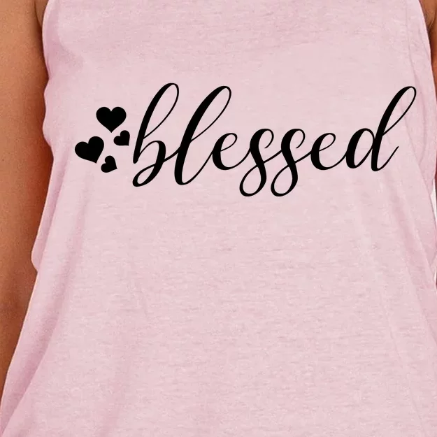 Blessed Cute Love Hearts Women's Knotted Racerback Tank