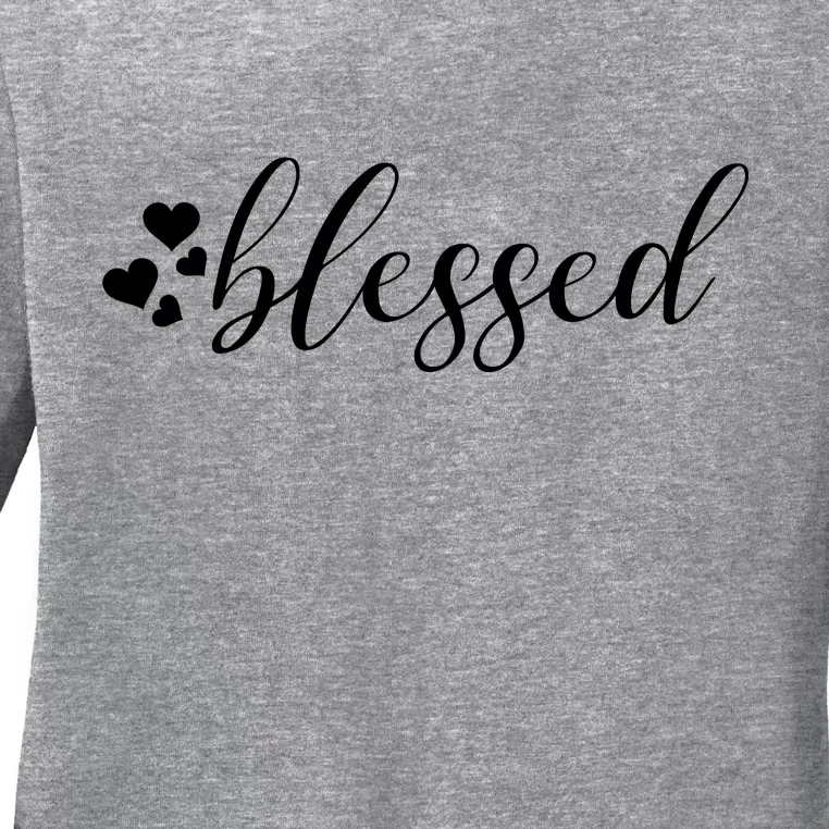 Blessed Cute Love Hearts Ladies Long Sleeve Shirt