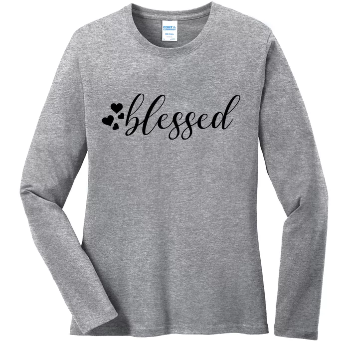 Blessed Cute Love Hearts Ladies Long Sleeve Shirt