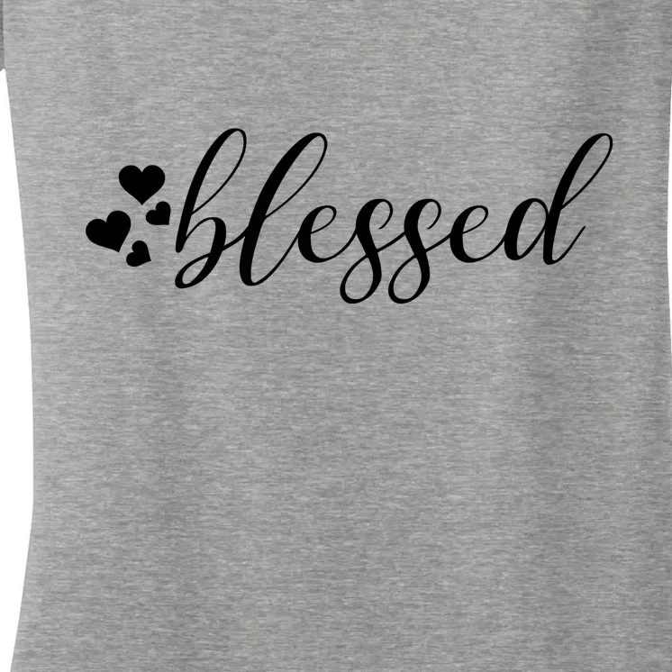 Blessed Cute Love Hearts Women's V-Neck T-Shirt