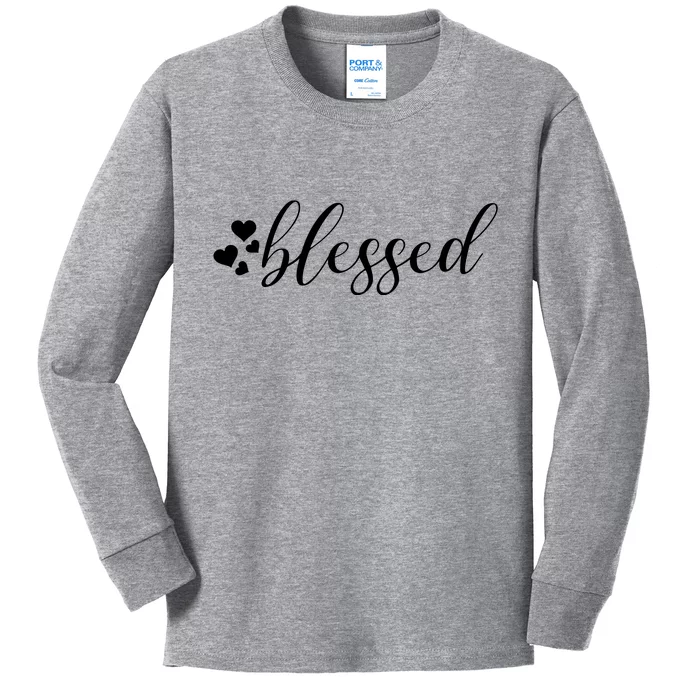 Blessed Cute Love Hearts Kids Long Sleeve Shirt