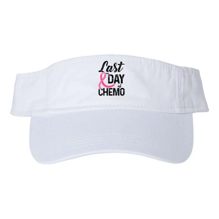 Breast Cancer Last Day Of Chemo Therapy Survivor Pink Gift Valucap Bio-Washed Visor