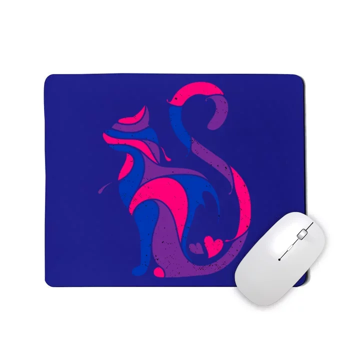 Bisexual Cat Lgbt Ally Support Cat Lover Pride Month Funny Gift Mousepad