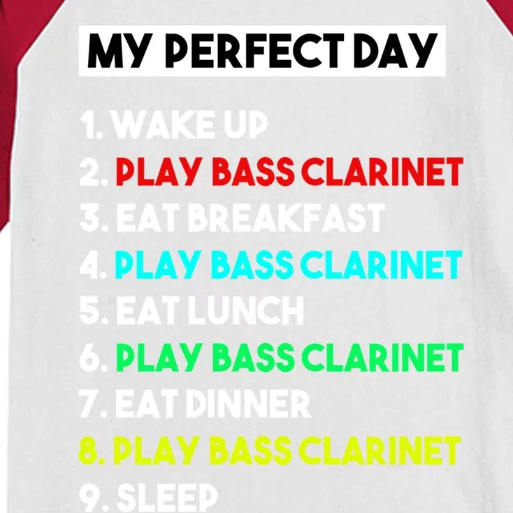 Bass Clarinet Lover My Perfect Day Funny Cool Marching Band Meaningful Gift Kids Colorblock Raglan Jersey