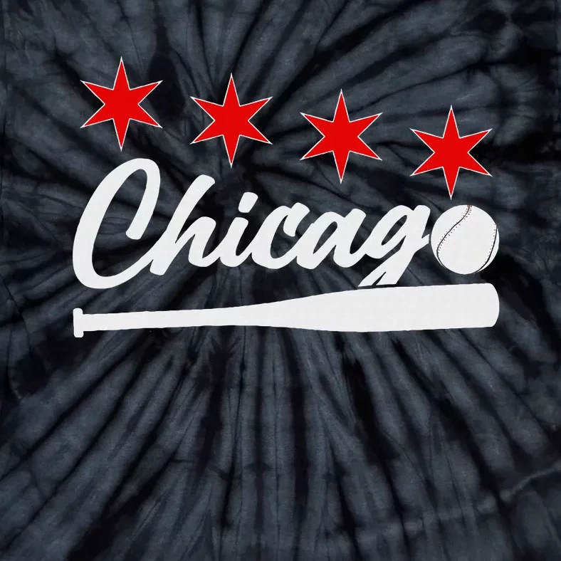 Baseball Chicago Lover Cute Chicago Baseball Bat American Tie-Dye T-Shirt