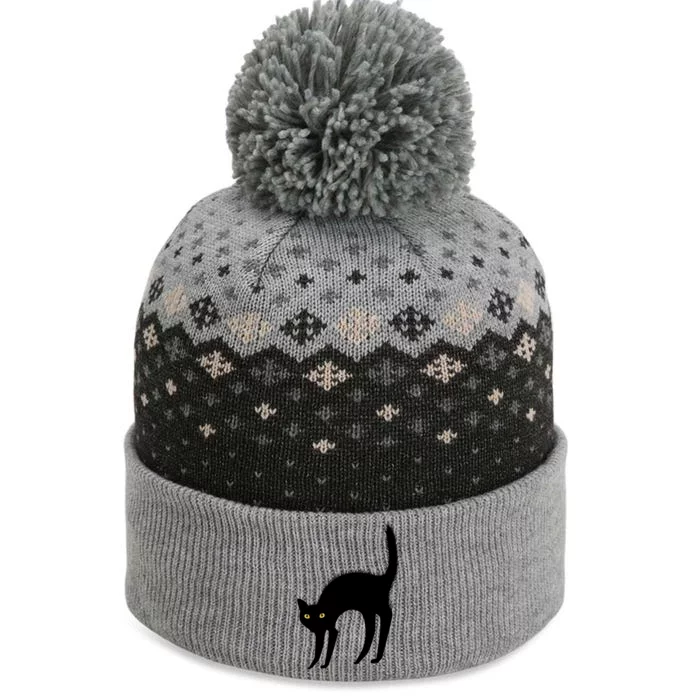 Black Cat Lover Gift The Baniff Cuffed Pom Beanie