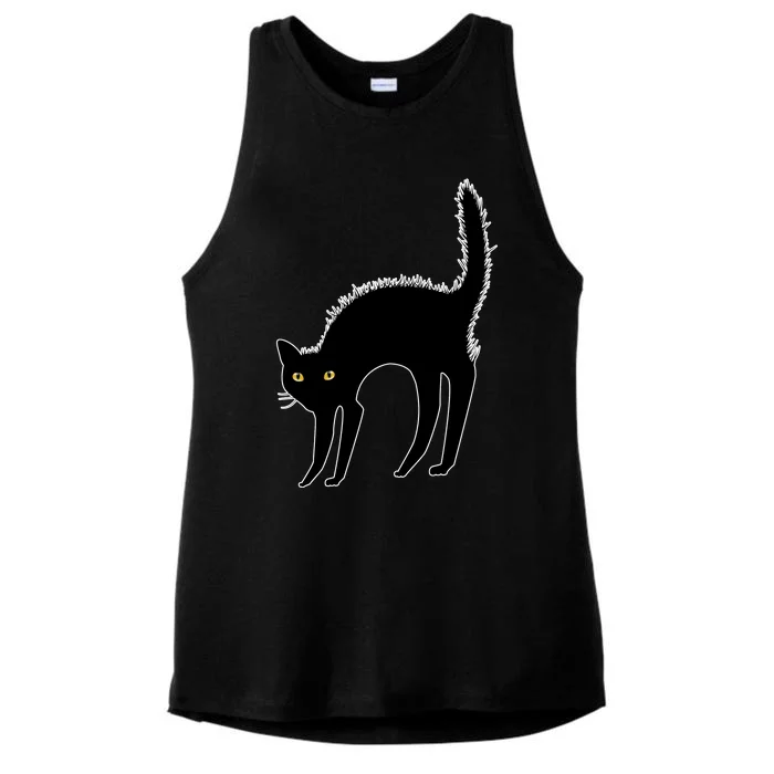 Black Cat Lover Gift Ladies Tri-Blend Wicking Tank