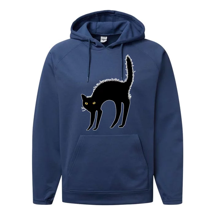 Black Cat Lover Gift Performance Fleece Hoodie