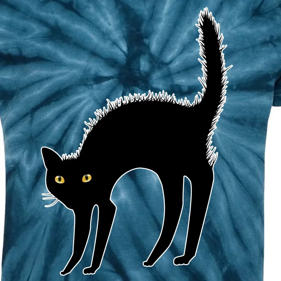 Black Cat Lover Gift Kids Tie-Dye T-Shirt