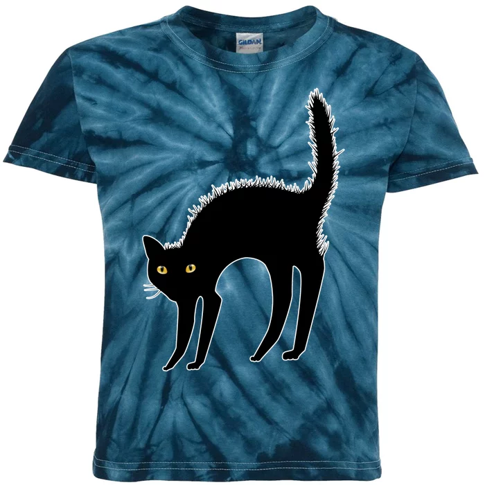 Black Cat Lover Gift Kids Tie-Dye T-Shirt