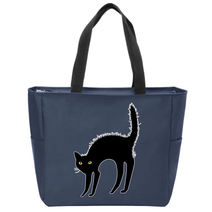 Black Cat Lover Gift Zip Tote Bag