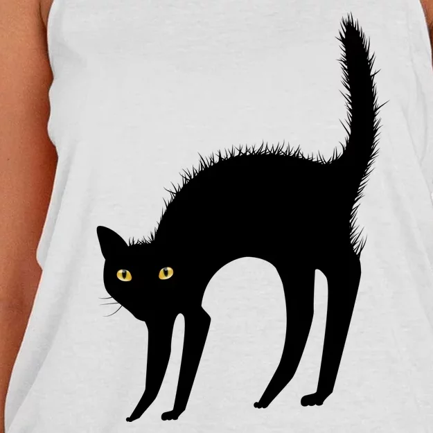 Black Cat Lover Gift Women's Knotted Racerback Tank