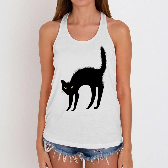 Black Cat Lover Gift Women's Knotted Racerback Tank