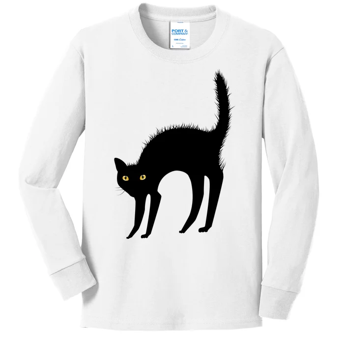 Black Cat Lover Gift Kids Long Sleeve Shirt