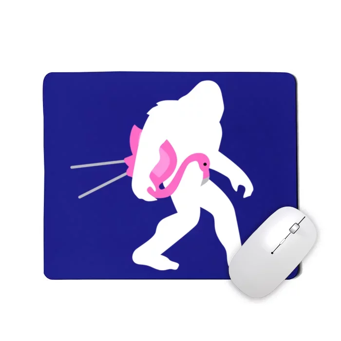 Bigfoot Carrying Lawn Flamingo Funny Sasquatch Gift Mousepad