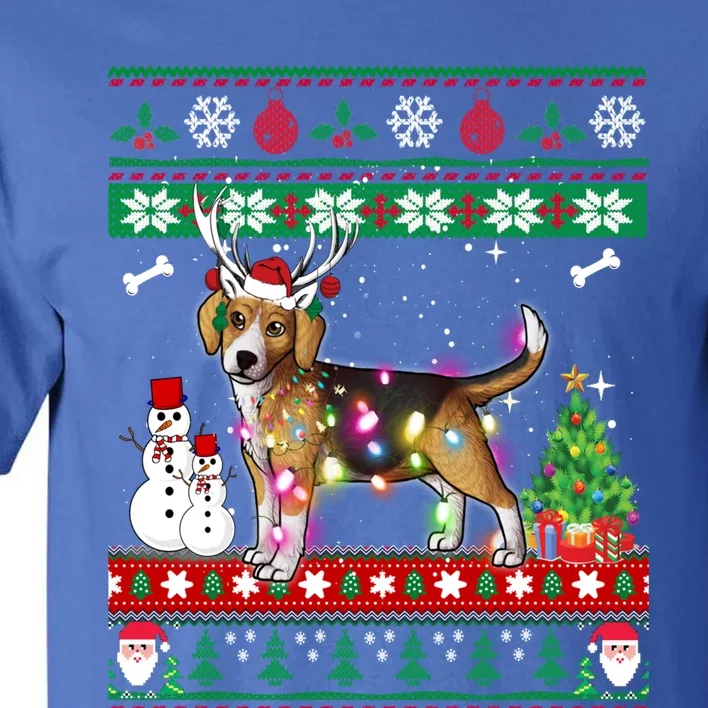 Beagle Christmas Lights Funny Xmas Dog Funny Gift Tall T-Shirt