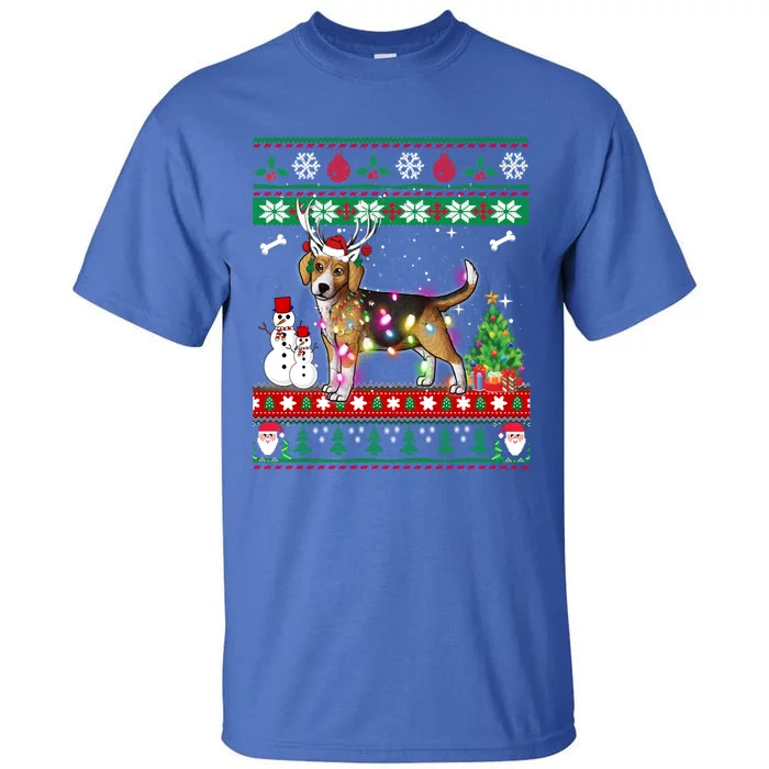 Beagle Christmas Lights Funny Xmas Dog Funny Gift Tall T-Shirt