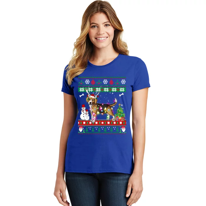 Beagle Christmas Lights Funny Xmas Dog Funny Gift Women's T-Shirt