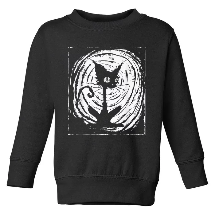 Black Cat Lazy Halloween Costume Scary Creepy Toddler Sweatshirt