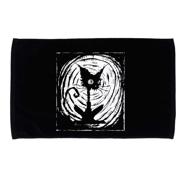 Black Cat Lazy Halloween Costume Scary Creepy Microfiber Hand Towel