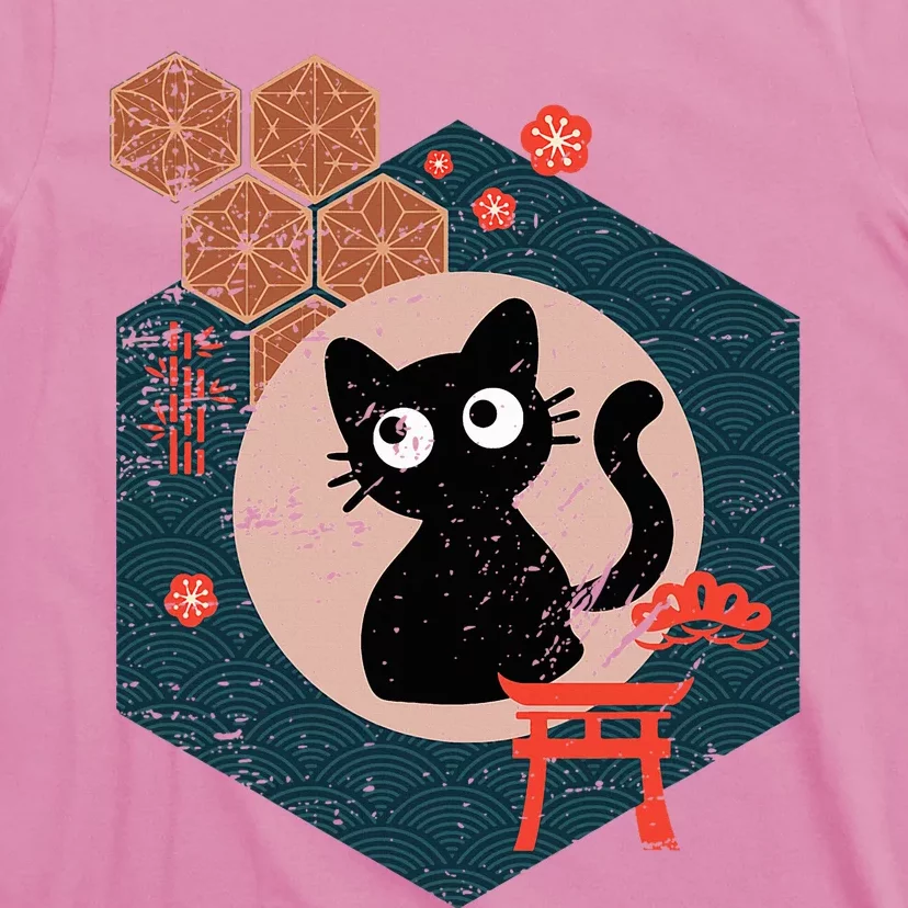 Black Cat Lover Japanese Kitten Anime T-Shirt