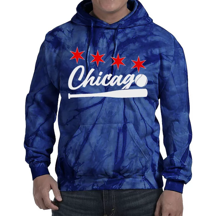 Baseball Chicago Lover Cute Chicago Baseball Bat American Tie Dye Hoodie