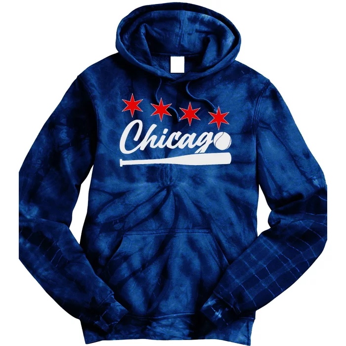 Baseball Chicago Lover Cute Chicago Baseball Bat American Tie Dye Hoodie