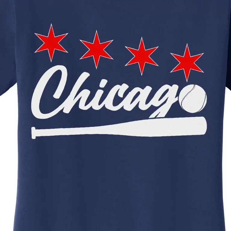 Baseball Chicago Lover Cute Chicago Baseball Bat American Women's T-Shirt