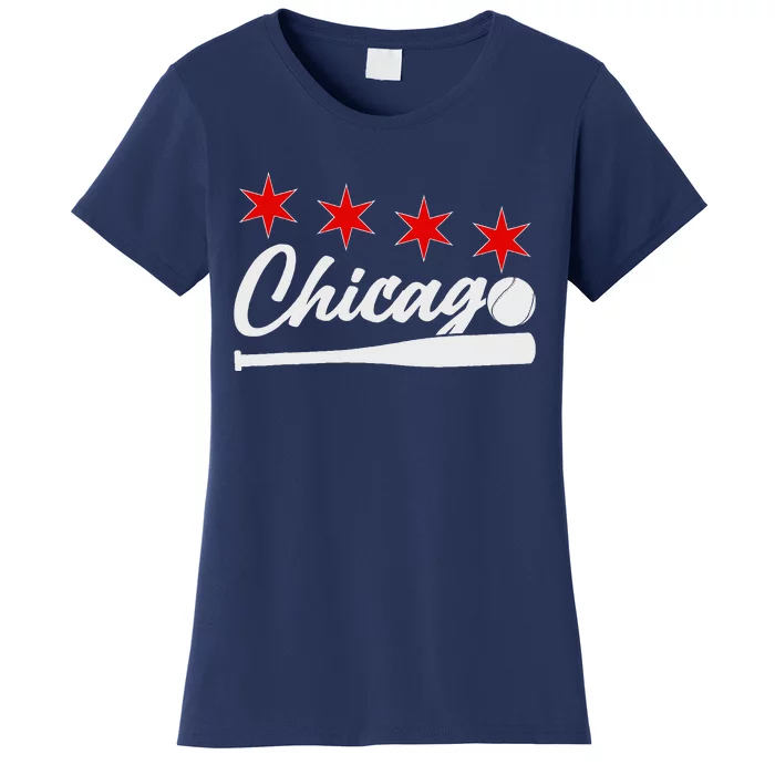 Baseball Chicago Lover Cute Chicago Baseball Bat American Women's T-Shirt