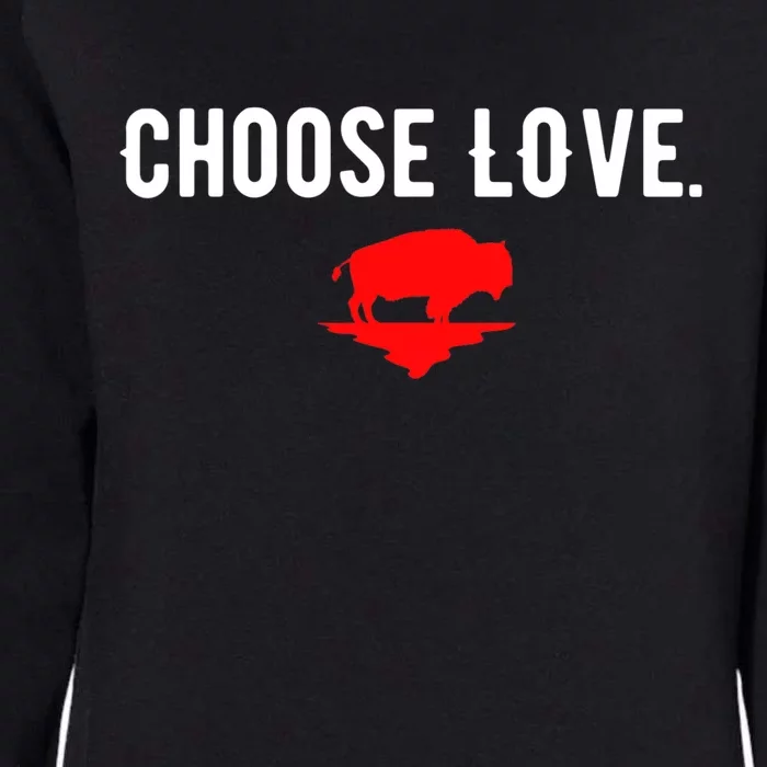 Buffalo Choose Love Choose Love Bills Womens California Wash Sweatshirt