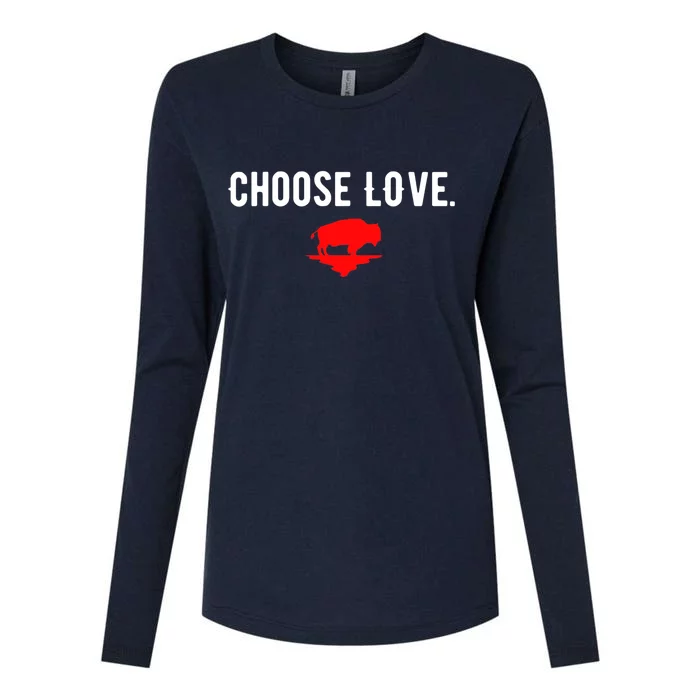 Buffalo Choose Love Choose Love Bills Womens Cotton Relaxed Long Sleeve T-Shirt