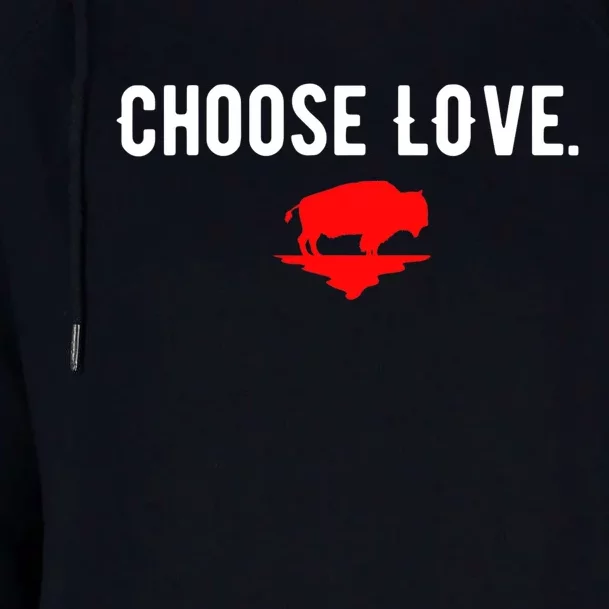 Buffalo Choose Love Choose Love Bills Womens Funnel Neck Pullover Hood