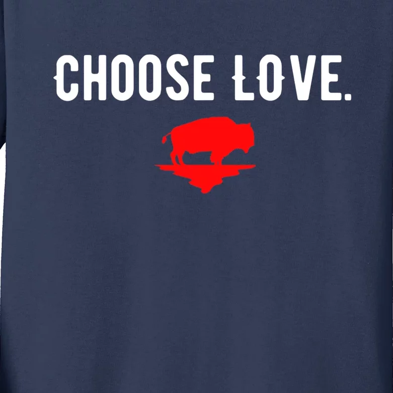 Buffalo Choose Love Choose Love Bills Kids Long Sleeve Shirt