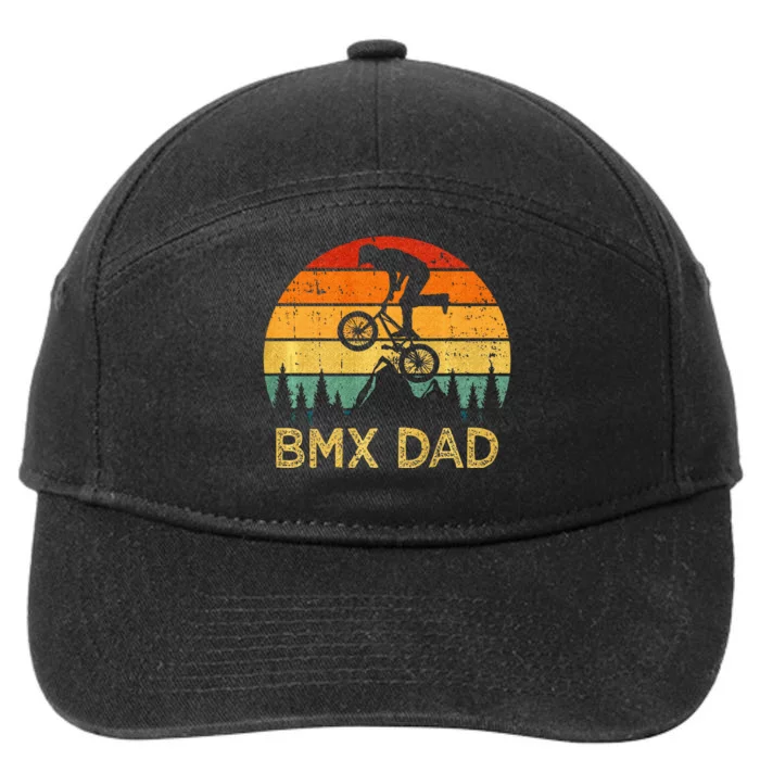 BMX Cycling Lover Vintage Retro BMX Dad Fathers Day 7-Panel Snapback Hat