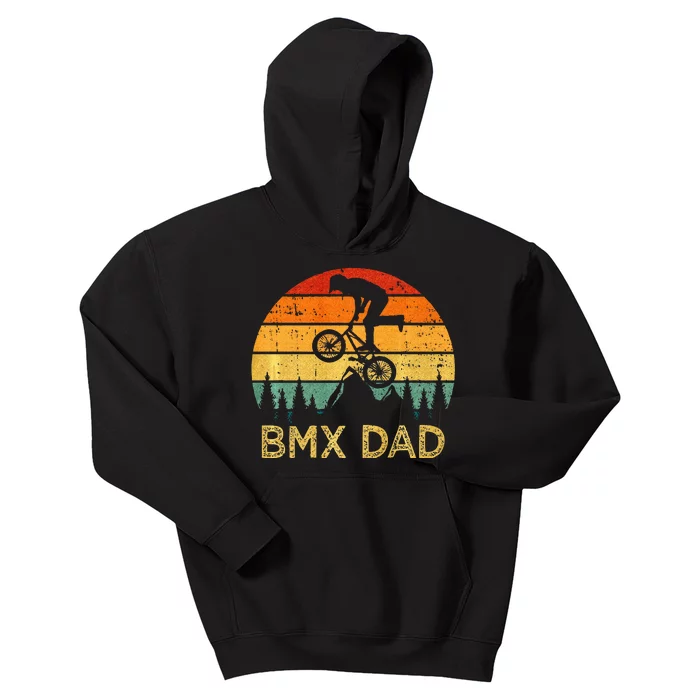 BMX Cycling Lover Vintage Retro BMX Dad Fathers Day Kids Hoodie