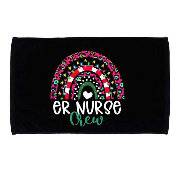 Boho Christmas Leopard Rainbow Er Nurse Crew Nursing Funny Gift Microfiber Hand Towel