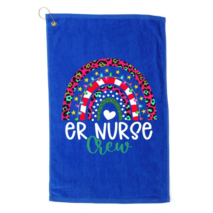 Boho Christmas Leopard Rainbow Er Nurse Crew Nursing Funny Gift Platinum Collection Golf Towel