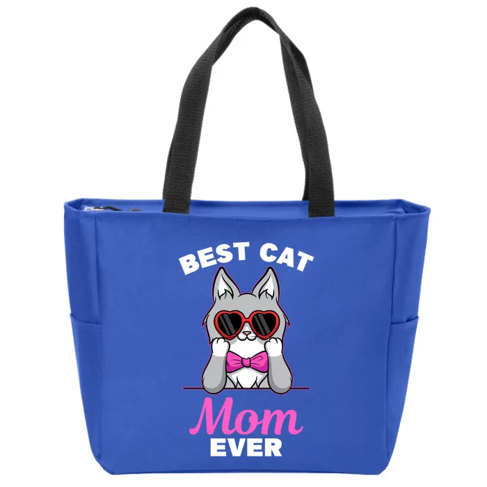 Best Cat Mom Ever Design For Maine Coon Lovers Gift Zip Tote Bag