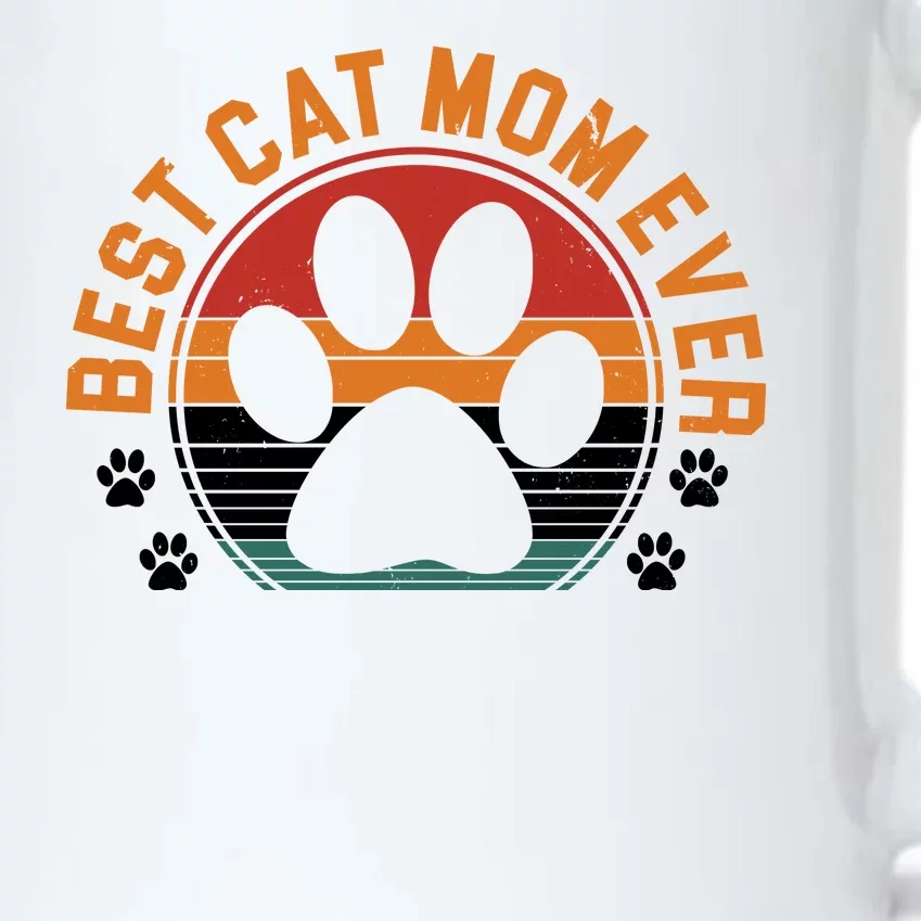 Best Cat Mom Ever Retro Sunset Black Color Changing Mug