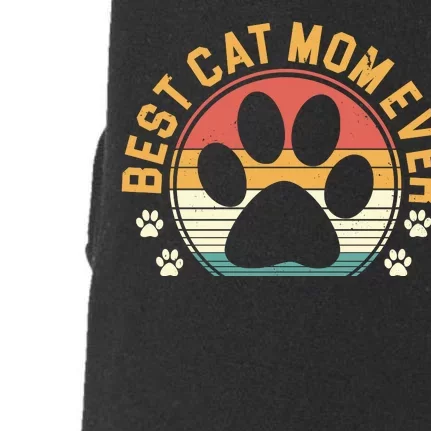 Best Cat Mom Ever Retro Sunset Doggie 3-End Fleece Hoodie